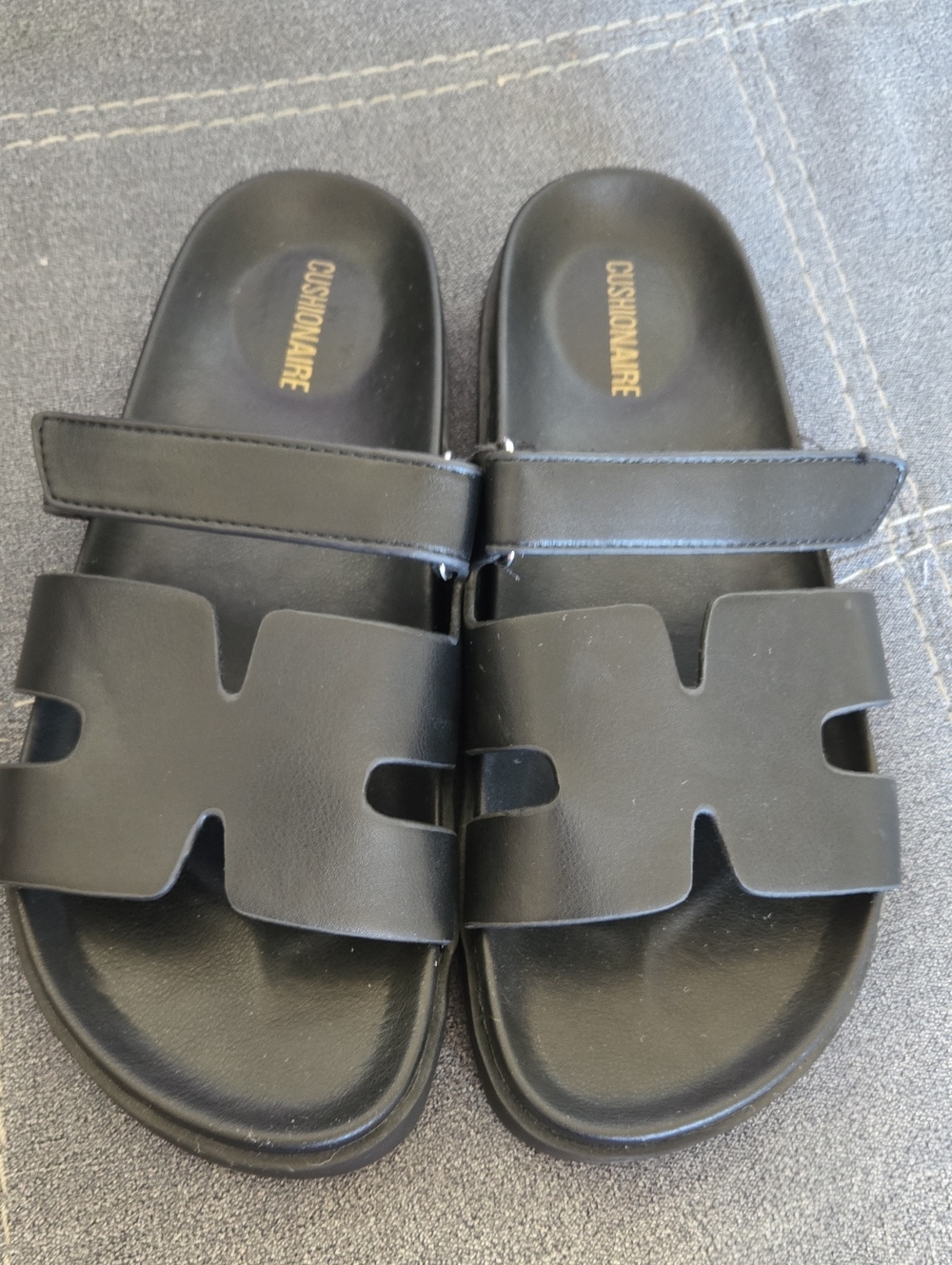 Cushionaire Black Slide Sandals
